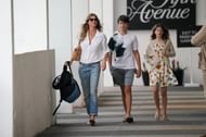 Gisele Bundchen and her children Benjamin and Vivian after dinner in Miami Beach. (Credit: Page Six/Backgrid)